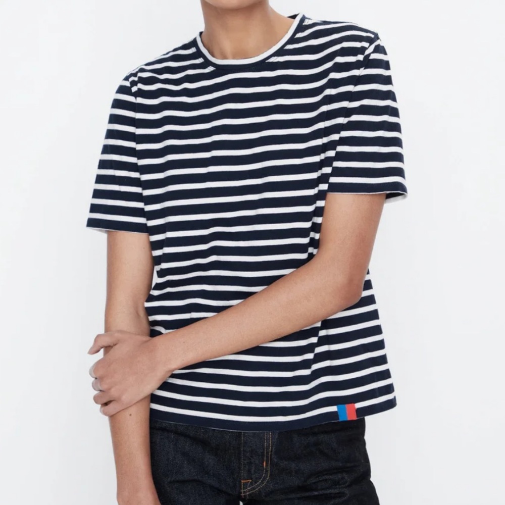 KULE The Modern Navy/Cream Short Sleeve Tee - Picture 2 of 10